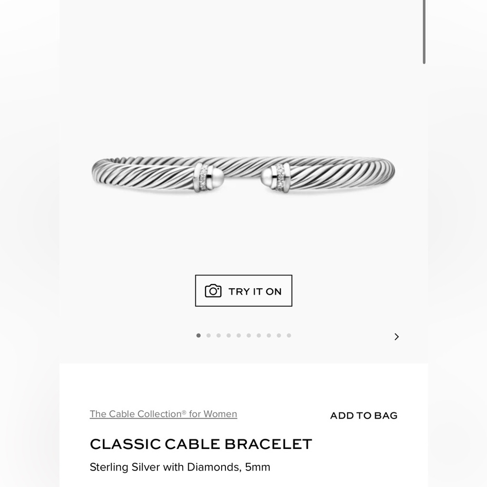 David Yurman Silver Cable Bracelet